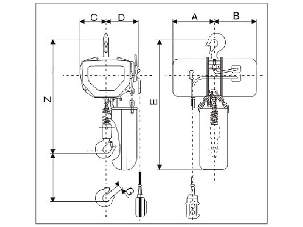 日立款環鏈電動葫蘆設計圖 日立款環鏈電動葫蘆設計圖